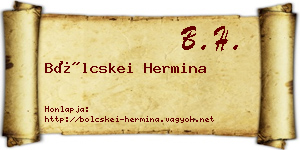 Bölcskei Hermina névjegykártya